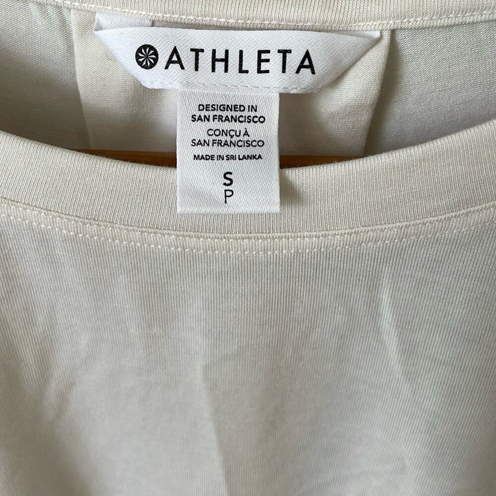 ATHLETA Beige Crewneck Athletic Yoga Long-Sleeve Size Small - Picture 2 of 6